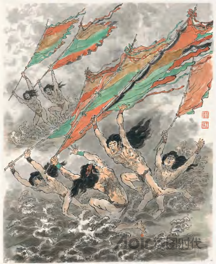 弄潮儿向涛头立，手把红旗旗不湿5